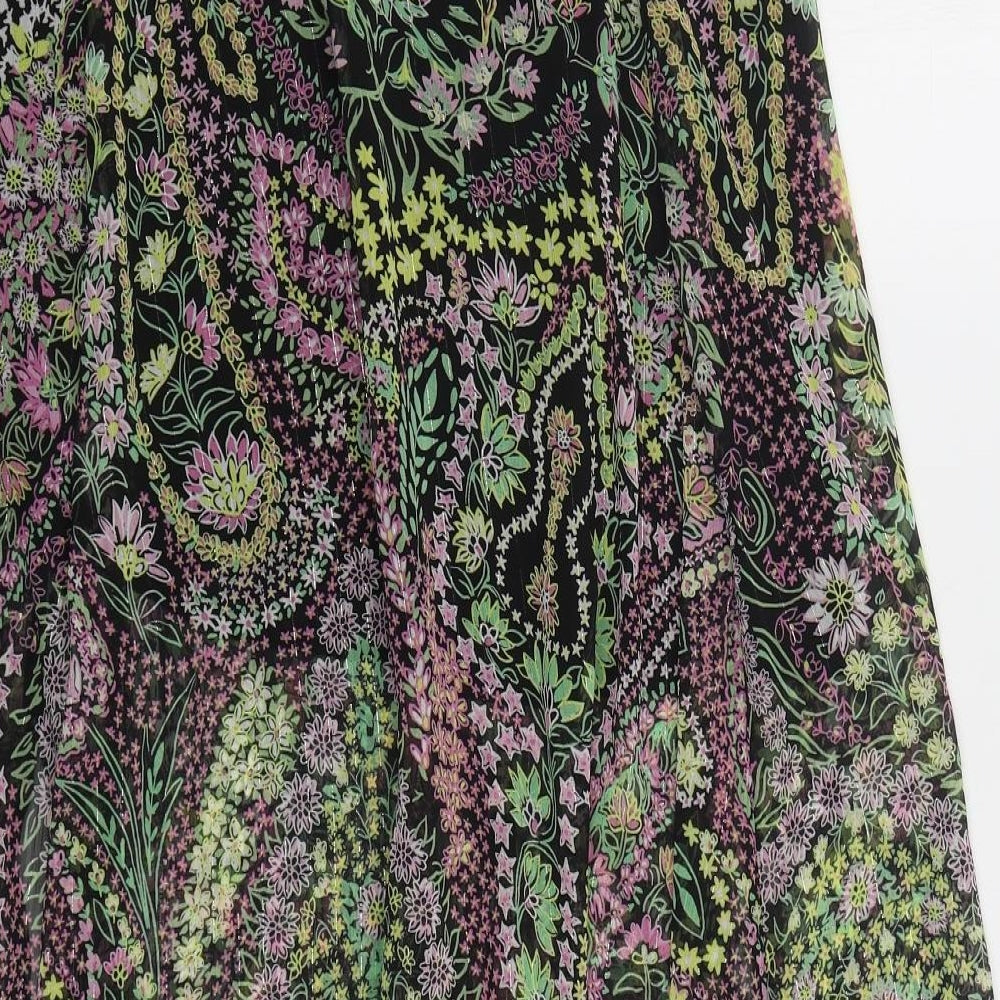 Costes Womens Green Floral Polyester Maxi Skirt Size M