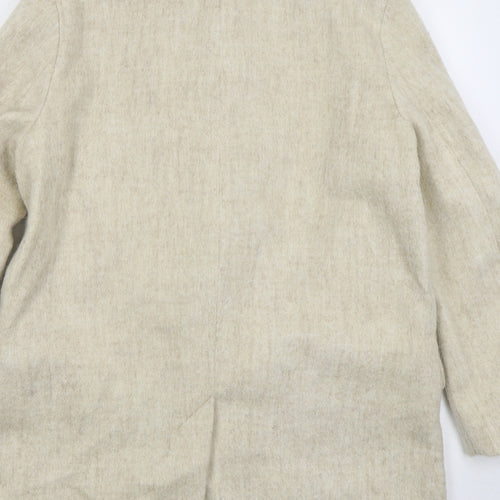 H&M Womens Beige   Pea Coat Coat Size M  Button