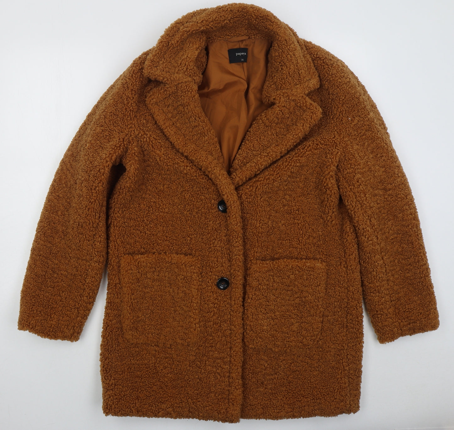 Papaya Womens Brown   Pea Coat Coat Size 14  Button