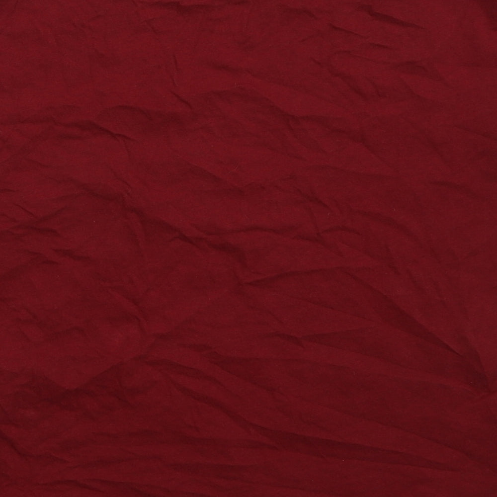 Primark Womens Red  Cotton Cropped T-Shirt Size 14 Crew Neck - Chicago