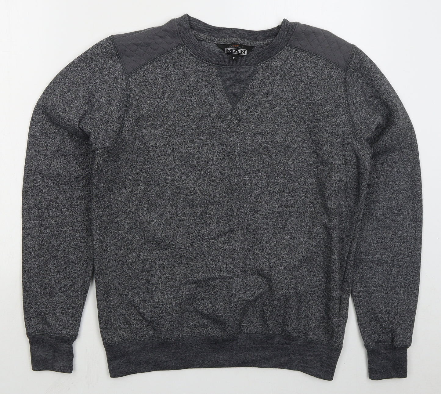 MAN Mens Grey  Cotton Pullover Sweatshirt Size S