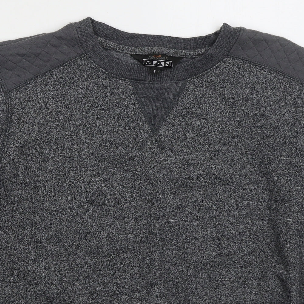 MAN Mens Grey  Cotton Pullover Sweatshirt Size S
