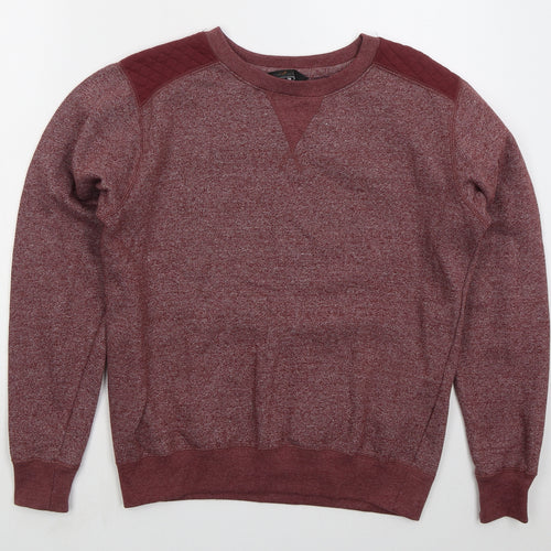 MAN Mens Red  Cotton Pullover Sweatshirt Size S