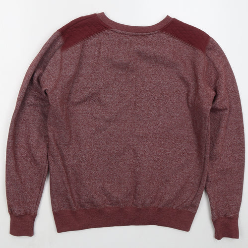 MAN Mens Red  Cotton Pullover Sweatshirt Size S