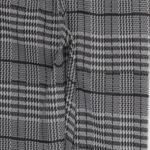 Preworn Womens Grey Houndstooth Polyester Trousers  Size S L26 in Regular