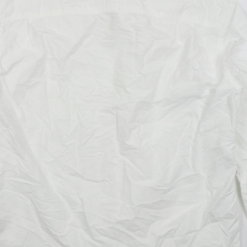 No 4 Mens White  Cotton  Dress Shirt Size M Collared Button