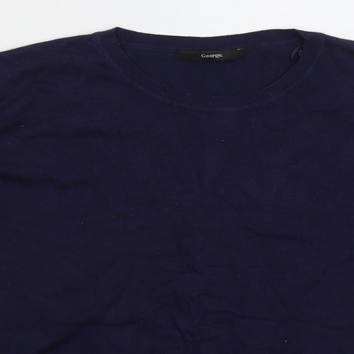 George Womens Blue Crew Neck  Viscose Pullover Jumper Size 14