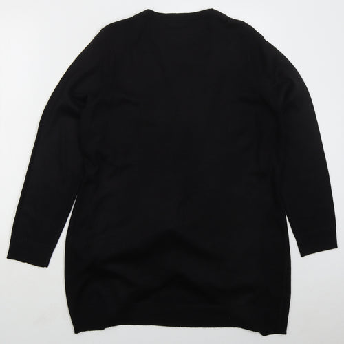 Matalan Womens Black V-Neck  Acrylic Cardigan Jumper Size 20