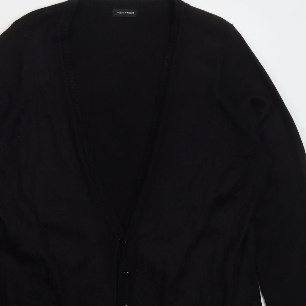 Matalan Womens Black V-Neck  Acrylic Cardigan Jumper Size 20