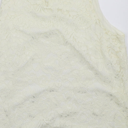 F&F Womens Ivory  Nylon Basic Tank Size 20 Round Neck