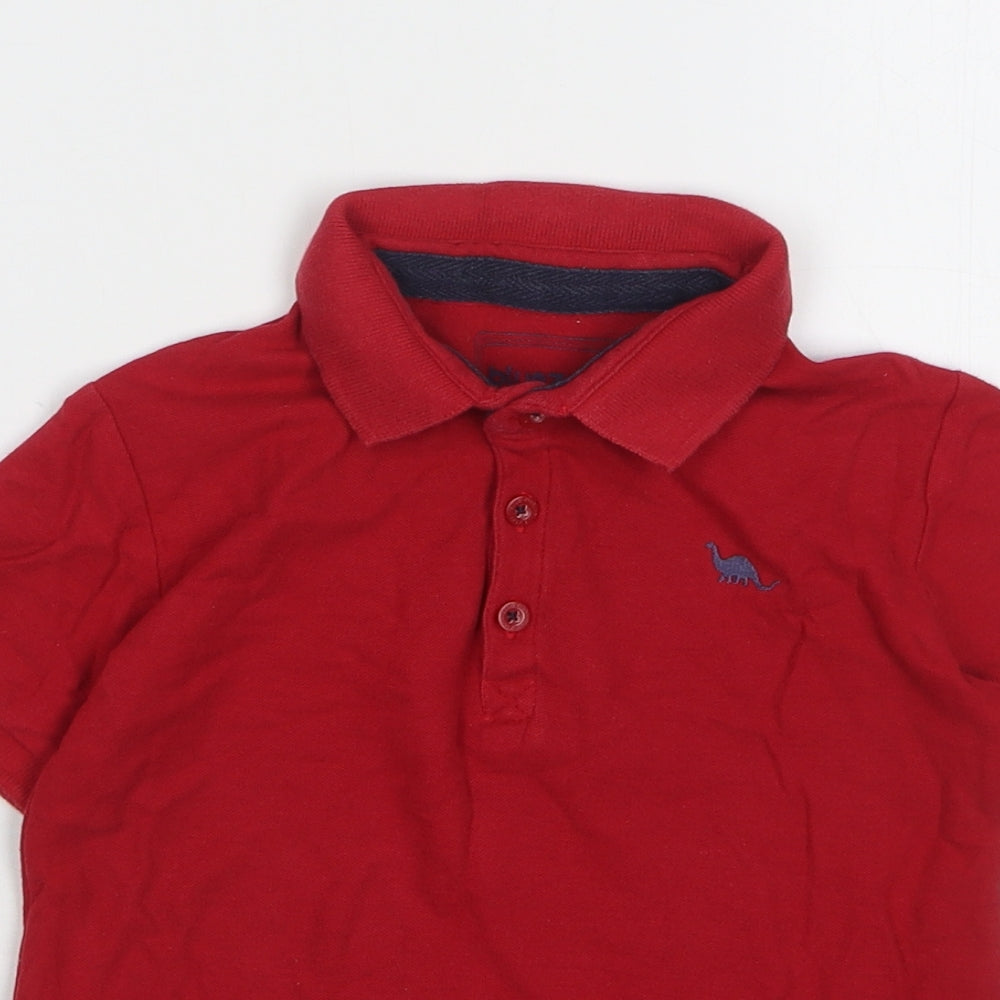 Blue Zoo Boys Red  Cotton Basic Polo Size 4-5 Years Collared