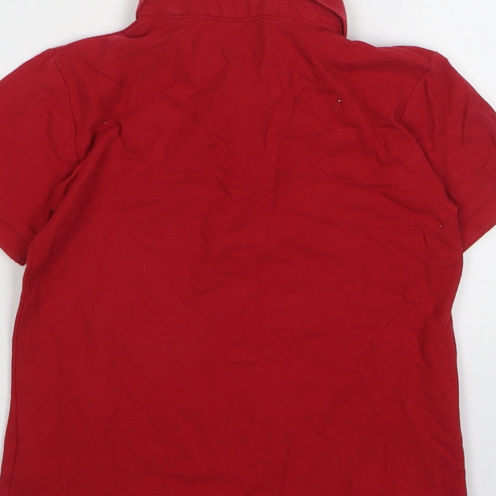 Blue Zoo Boys Red  Cotton Basic Polo Size 4-5 Years Collared