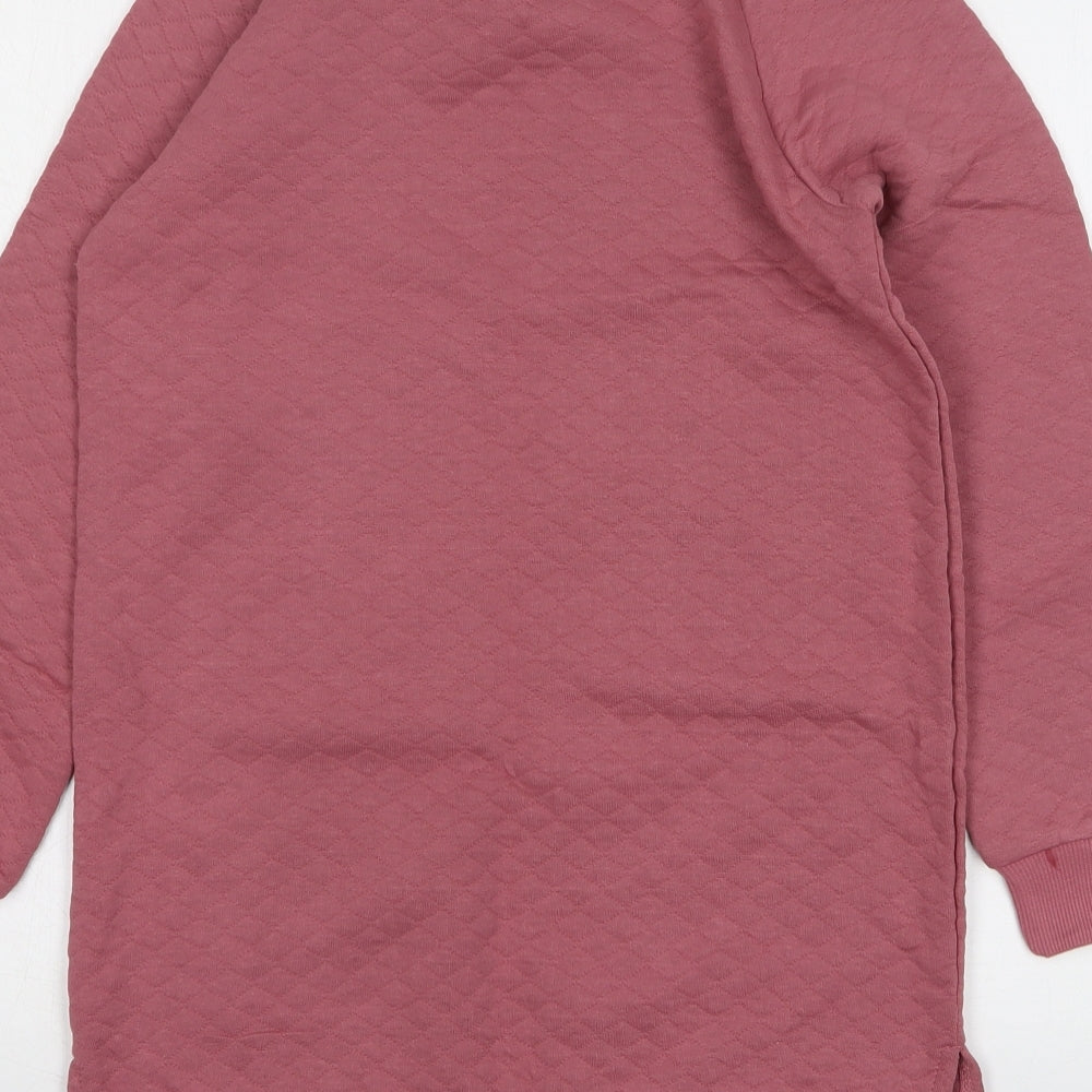 Primark Girls Pink  Cotton Jumper Dress  Size 11-12 Years  Round Neck