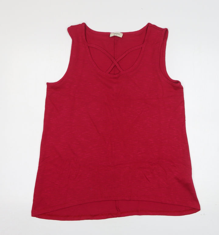 Papaya Womens Purple Polyester Basic Tank Size 14 Round Neck