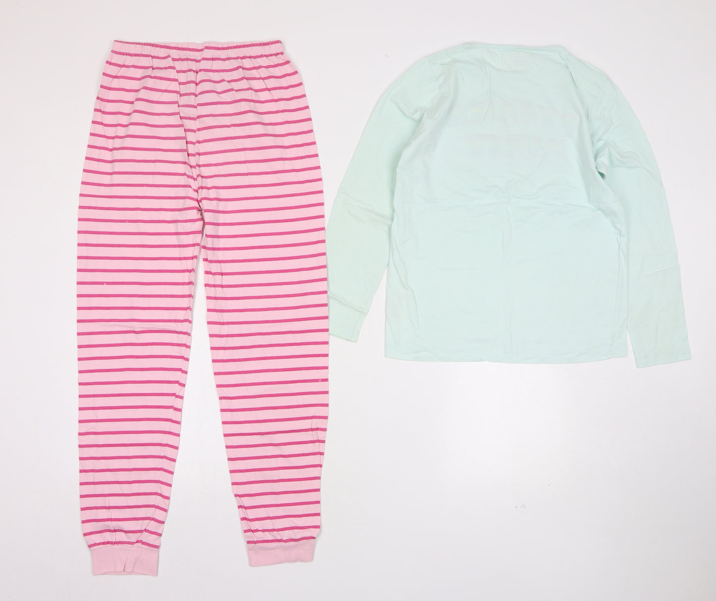 Primark Girls Multicoloured Striped Cotton Top Pyjama Set Size 10-11 Years