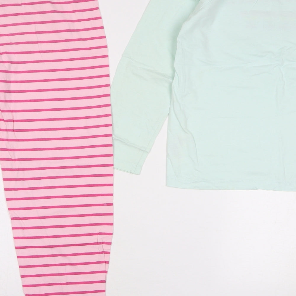 Primark Girls Multicoloured Striped Cotton Top Pyjama Set Size 10-11 Years