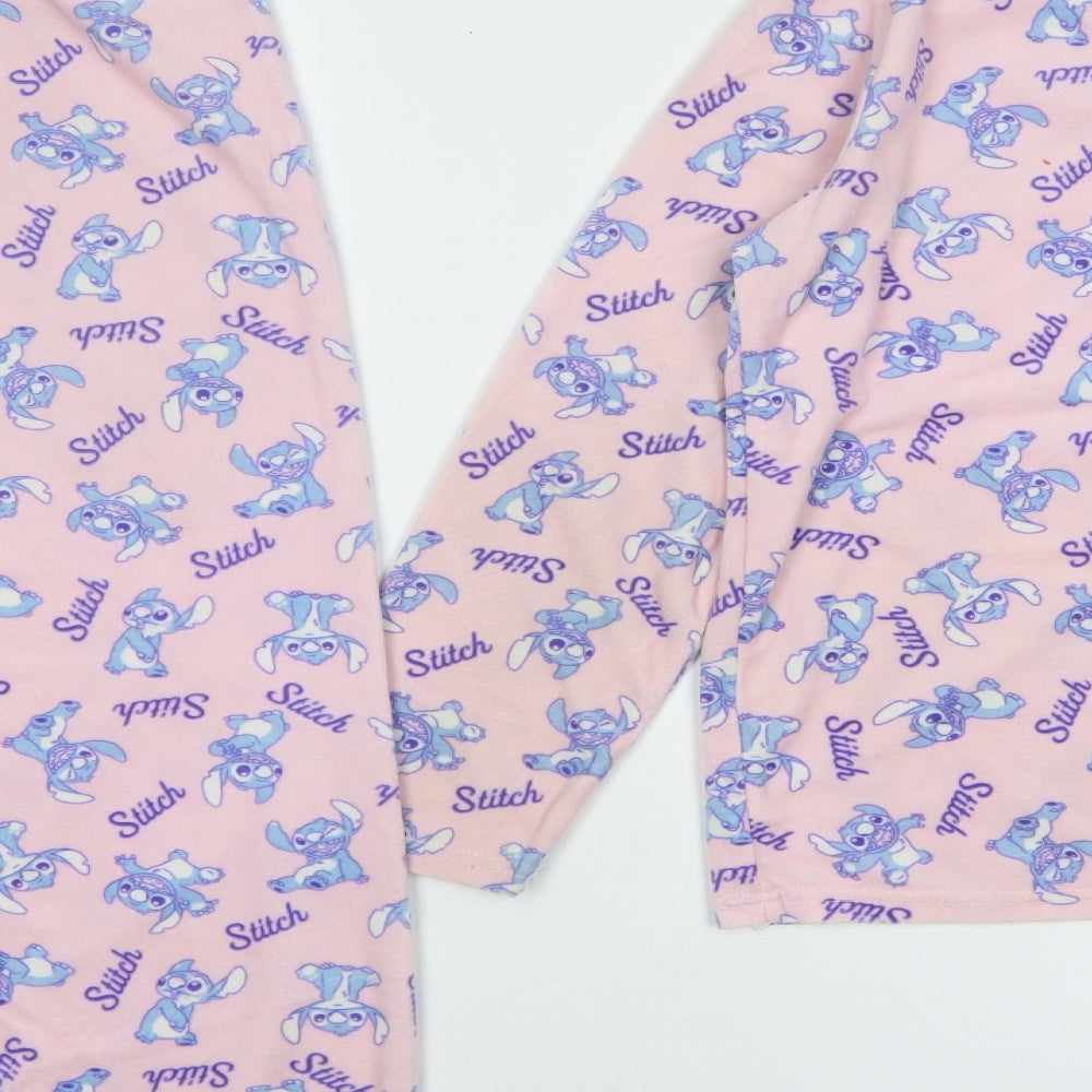 Primark Girls Pink Geometric Polyester Top Pyjama Set Size 11-12 Years   - Lilo & Stitch