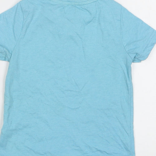 F&F Boys Blue  Cotton Basic T-Shirt Size 2-3 Years Round Neck