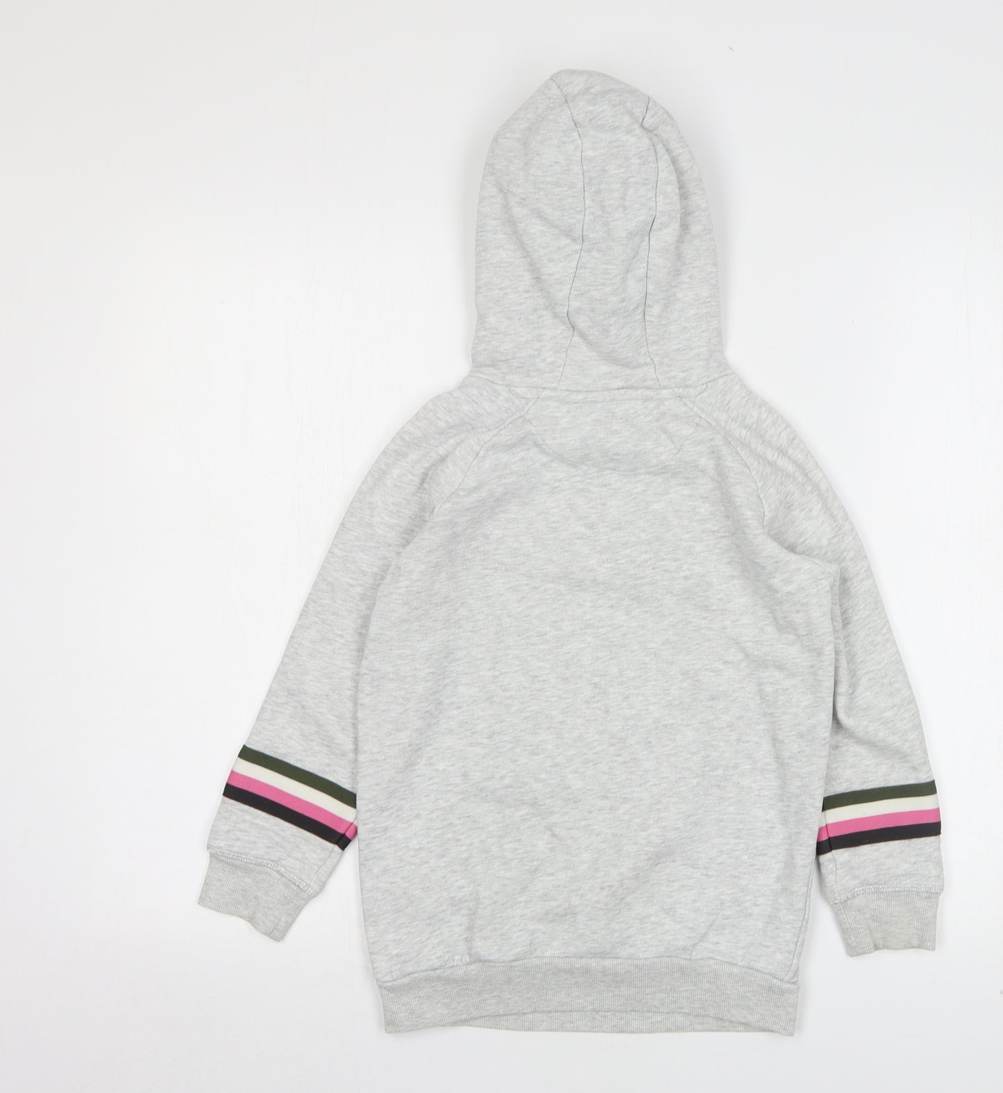 Marks and Spencer Girls Grey  Cotton Pullover Hoodie Size 7-8 Years