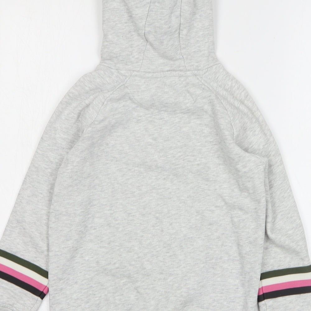 Marks and Spencer Girls Grey  Cotton Pullover Hoodie Size 7-8 Years