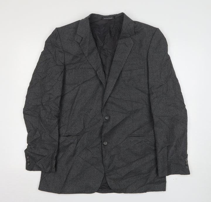 Skopes Mens Grey Striped Wool Jacket Suit Jacket Size 40