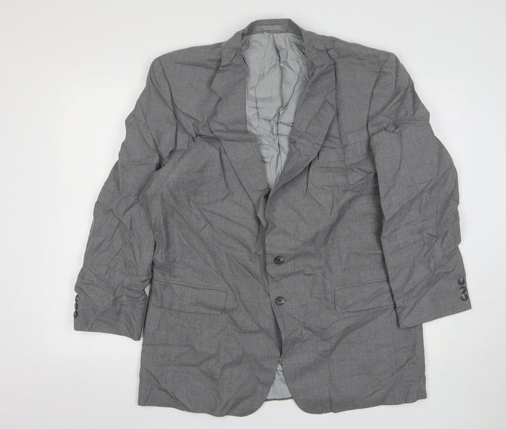 Trevira Mens Grey Wool Jacket Suit Jacket Size 44