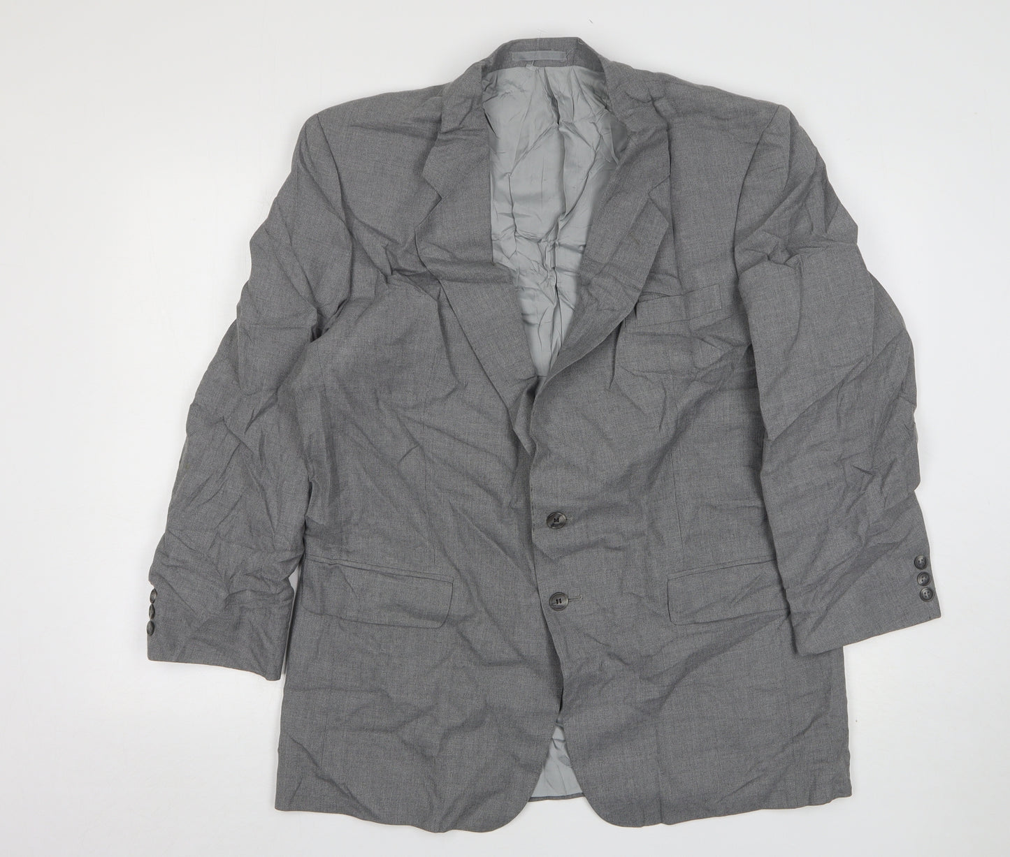 Trevira Mens Grey  Wool Jacket Suit Jacket Size 44