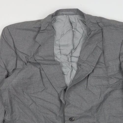 Trevira Mens Grey  Wool Jacket Suit Jacket Size 44