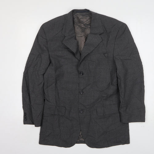 Varteks Mens Grey  Wool Jacket Suit Jacket Size 36