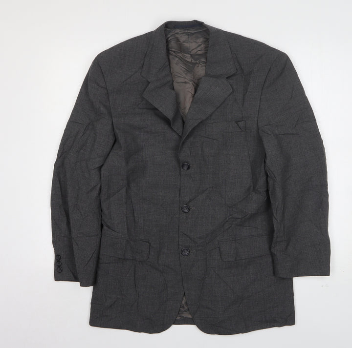 Varteks Mens Grey  Wool Jacket Suit Jacket Size 36
