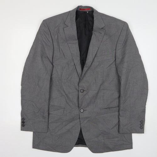 Burton  Mens Grey  Polyester Jacket Suit Jacket Size 38
