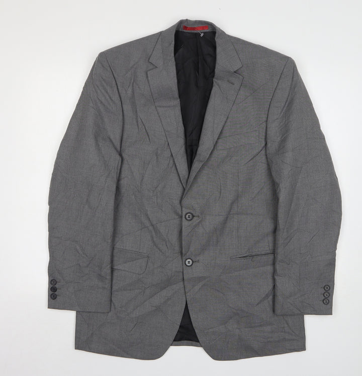 Burton  Mens Grey  Polyester Jacket Suit Jacket Size 38