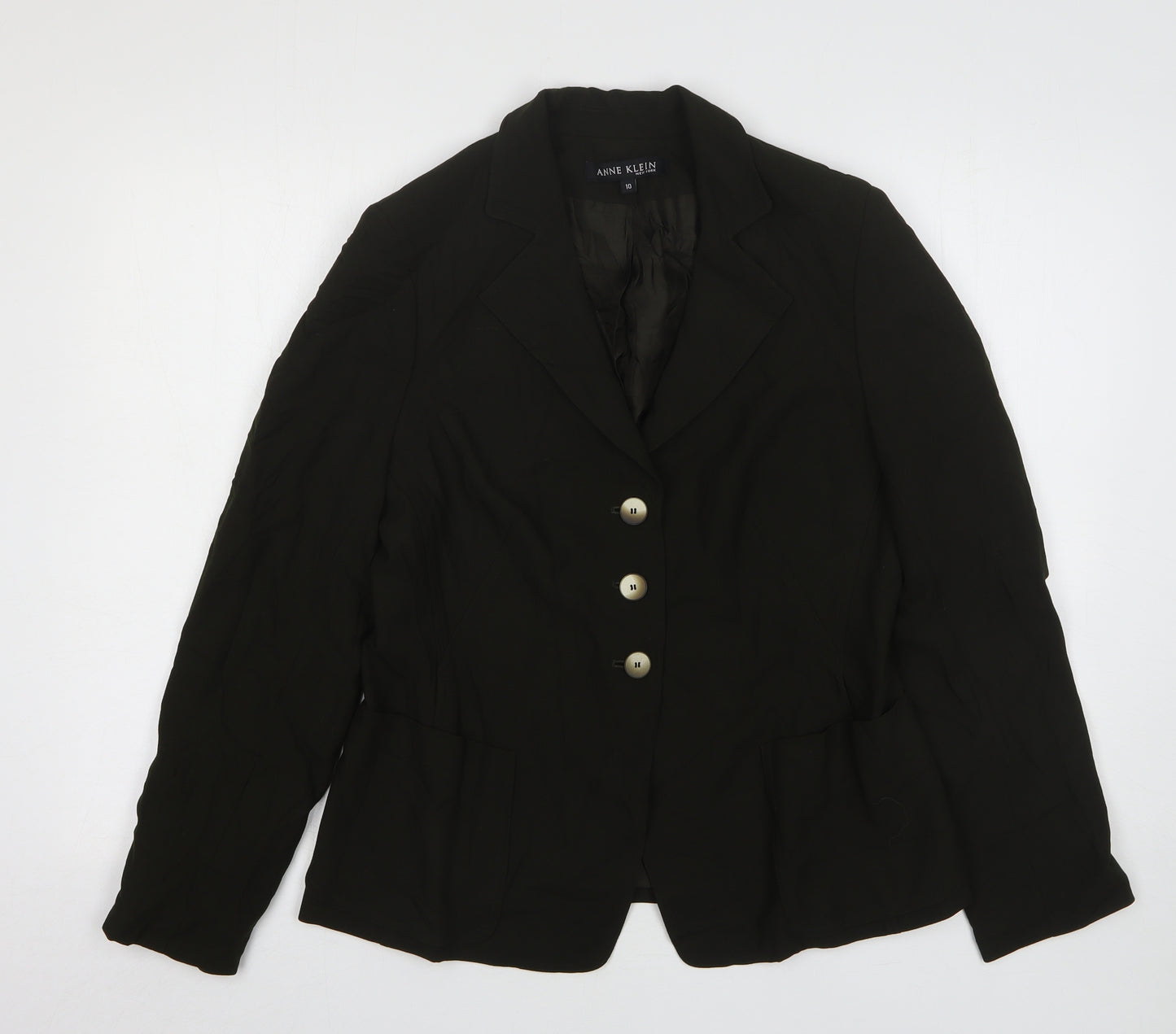Anne Klein  Womens Green  Wool Jacket Suit Jacket Size 10