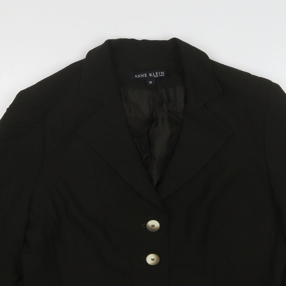 Anne Klein  Womens Green  Wool Jacket Suit Jacket Size 10