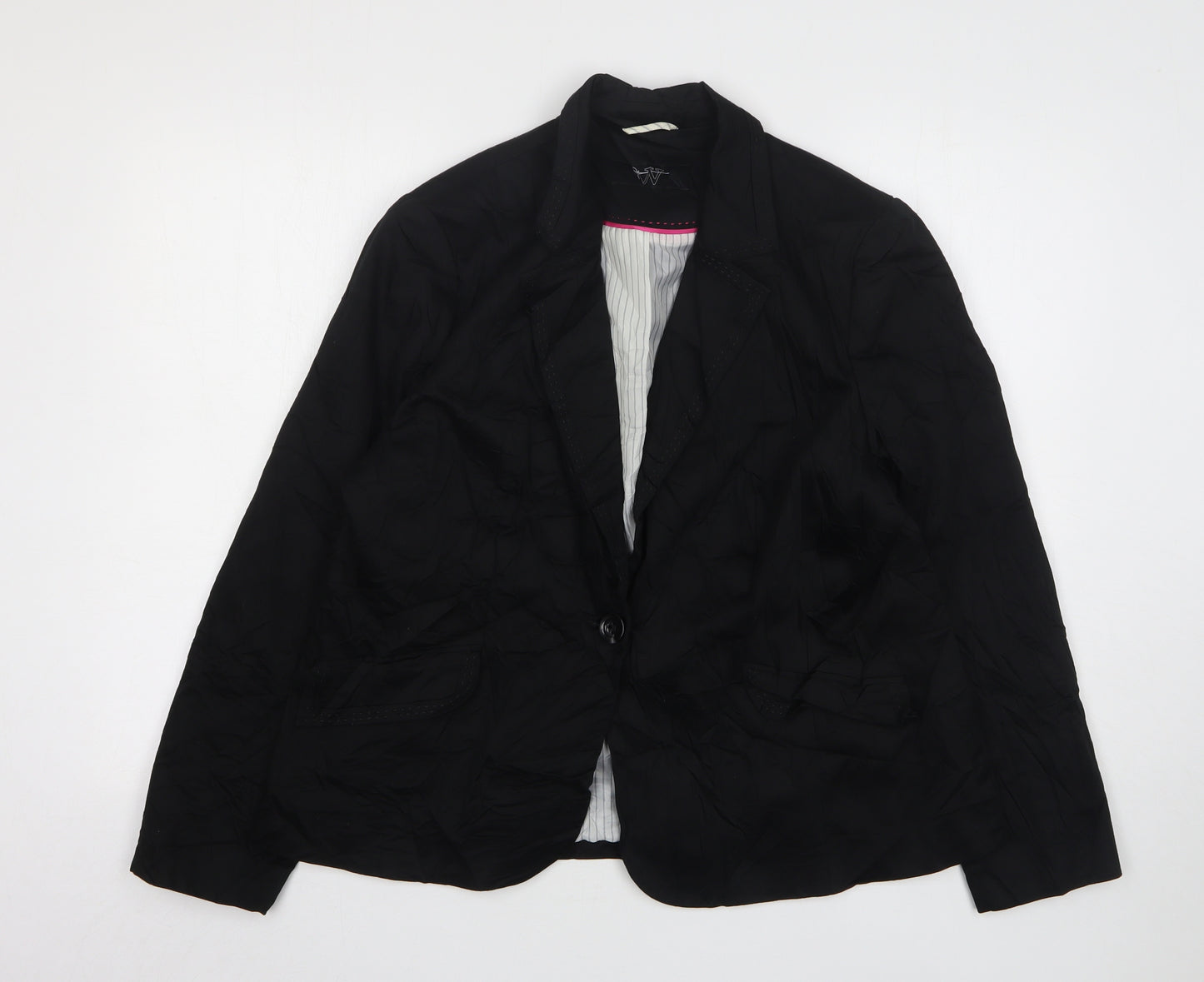 BHS Womens Black  Cotton Jacket Suit Jacket Size 20
