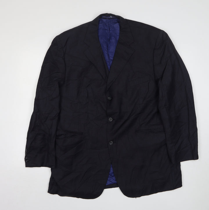 Seconds Mens Blue  Wool Jacket Suit Jacket Size 44