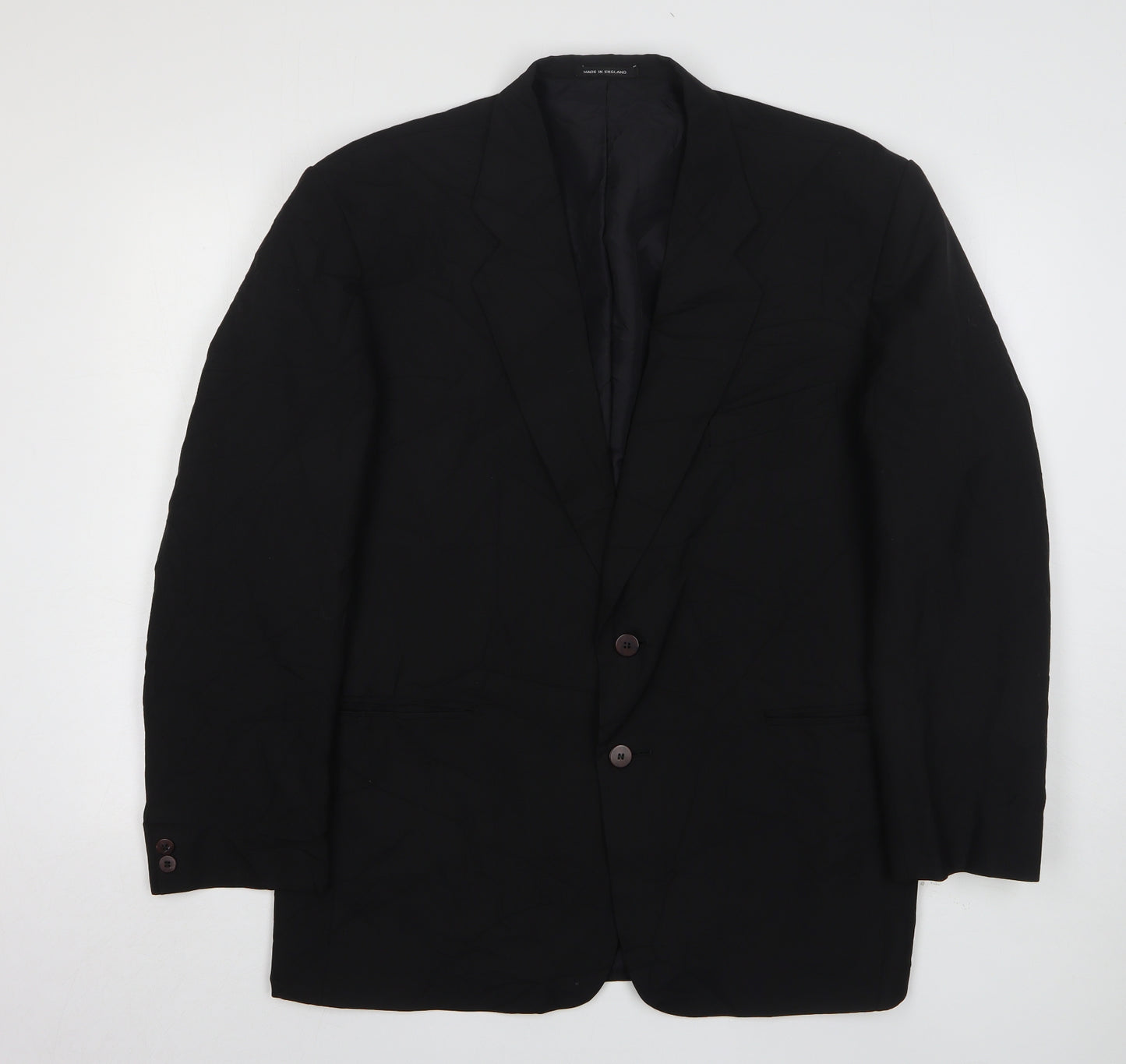 Simon Jersey Mens Black  Polyester Jacket Suit Jacket Size 42