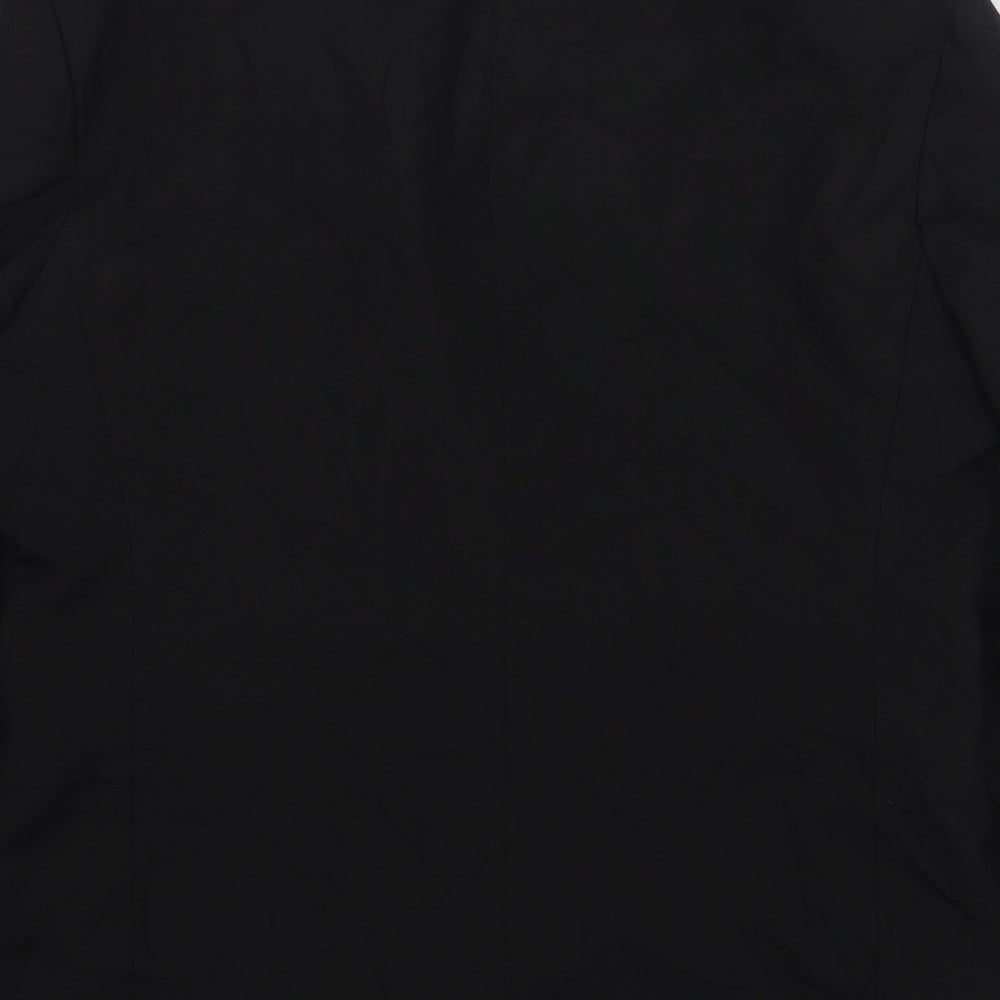 Simon Jersey Mens Black  Polyester Jacket Suit Jacket Size 42