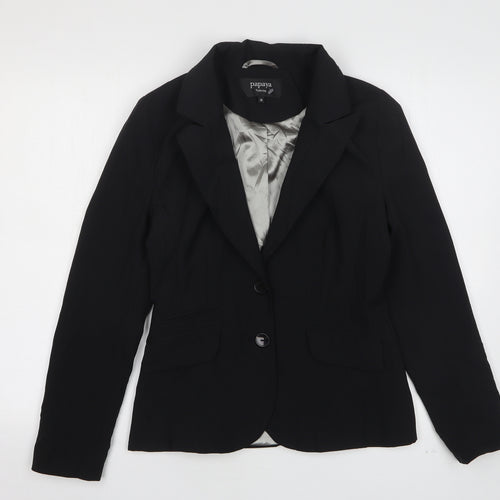 Papaya Womens Black  Polyester Jacket Suit Jacket Size 10