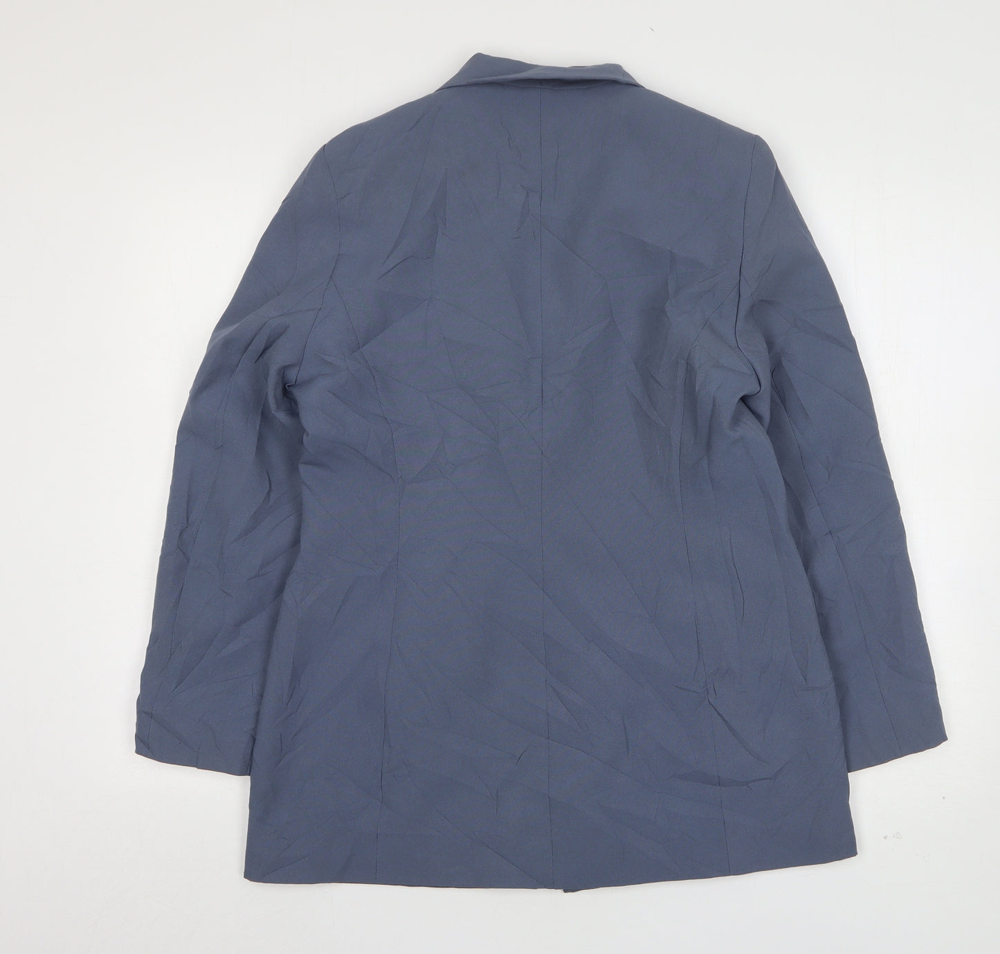 Essentials  Womens Blue  Polyester Jacket Suit Jacket Size 12