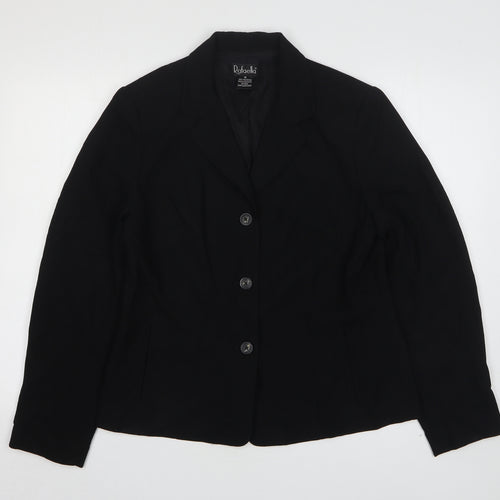 Rafaella Womens Black  Polyester Jacket Suit Jacket Size 12