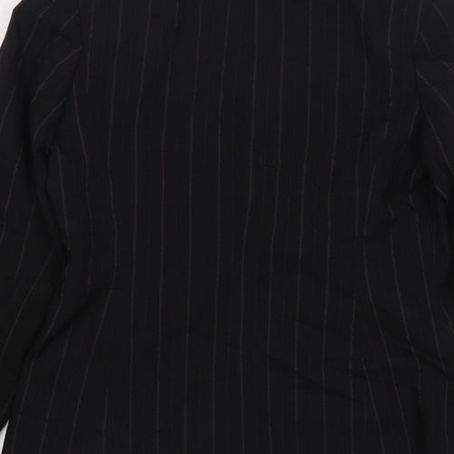 Dorothy Perkins Womens Black Striped Polyester Jacket Suit Jacket Size 12