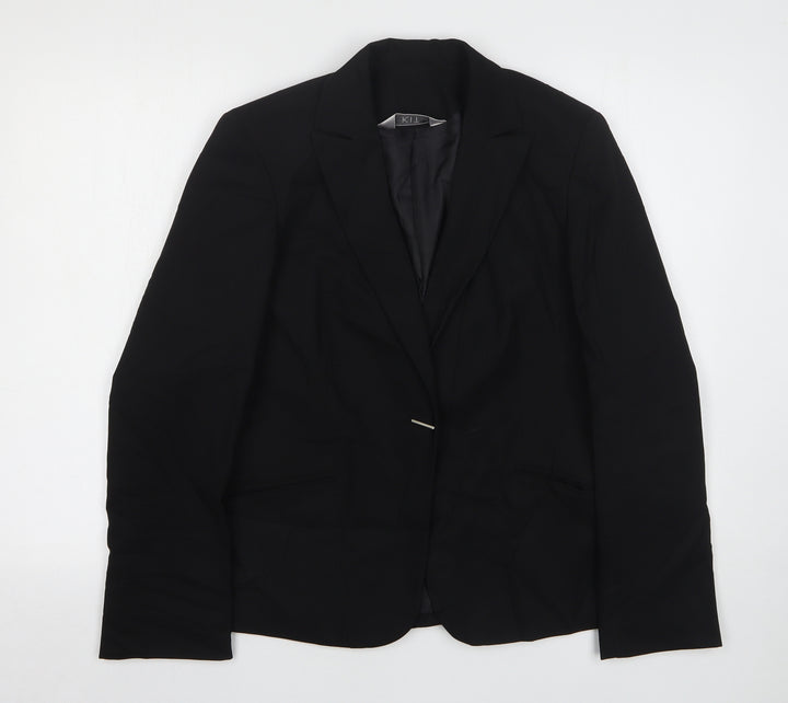 Kit Womens Black Polyester Jacket Suit Jacket Size 12