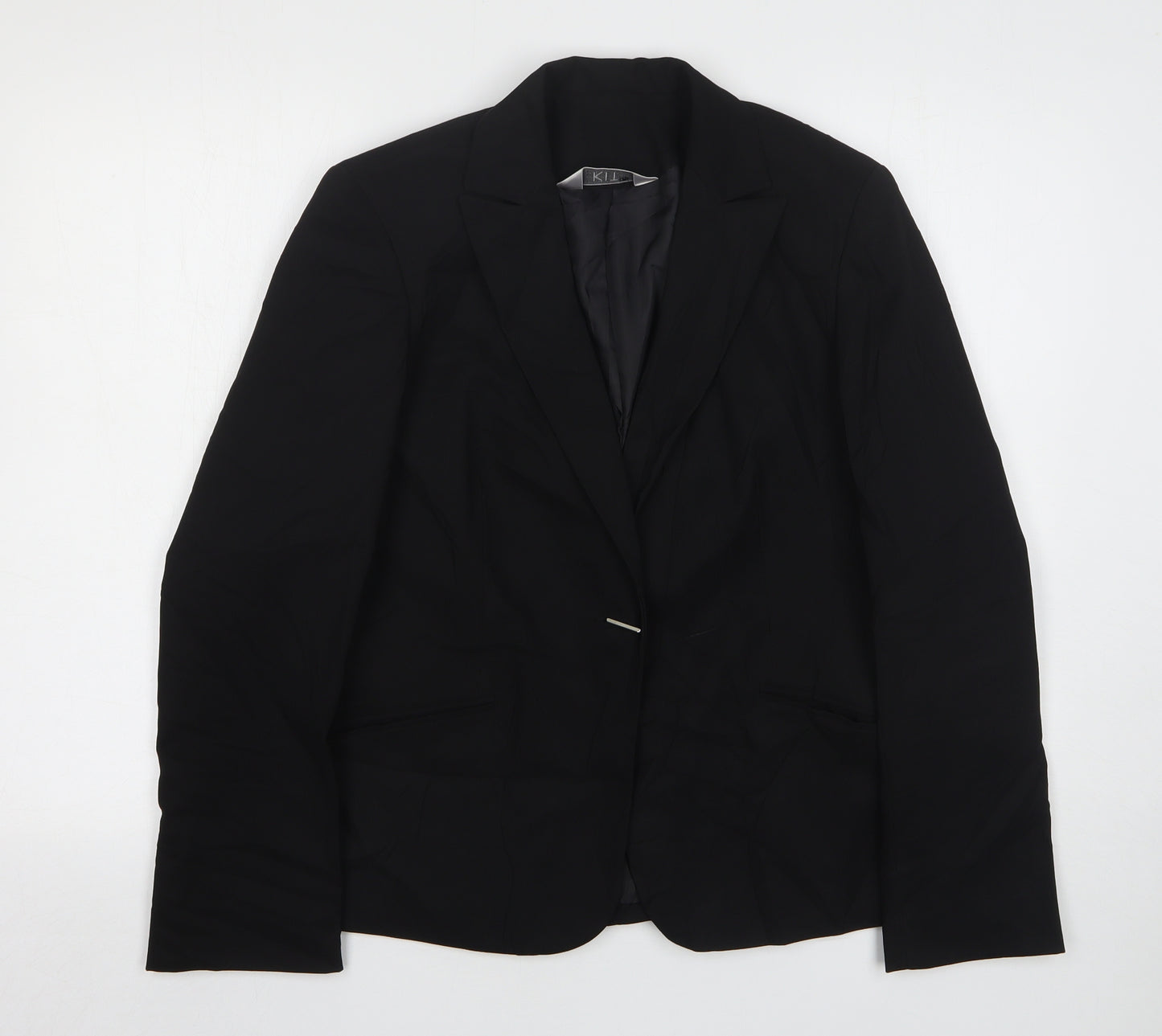 Kit Womens Black  Polyester Jacket Suit Jacket Size 12