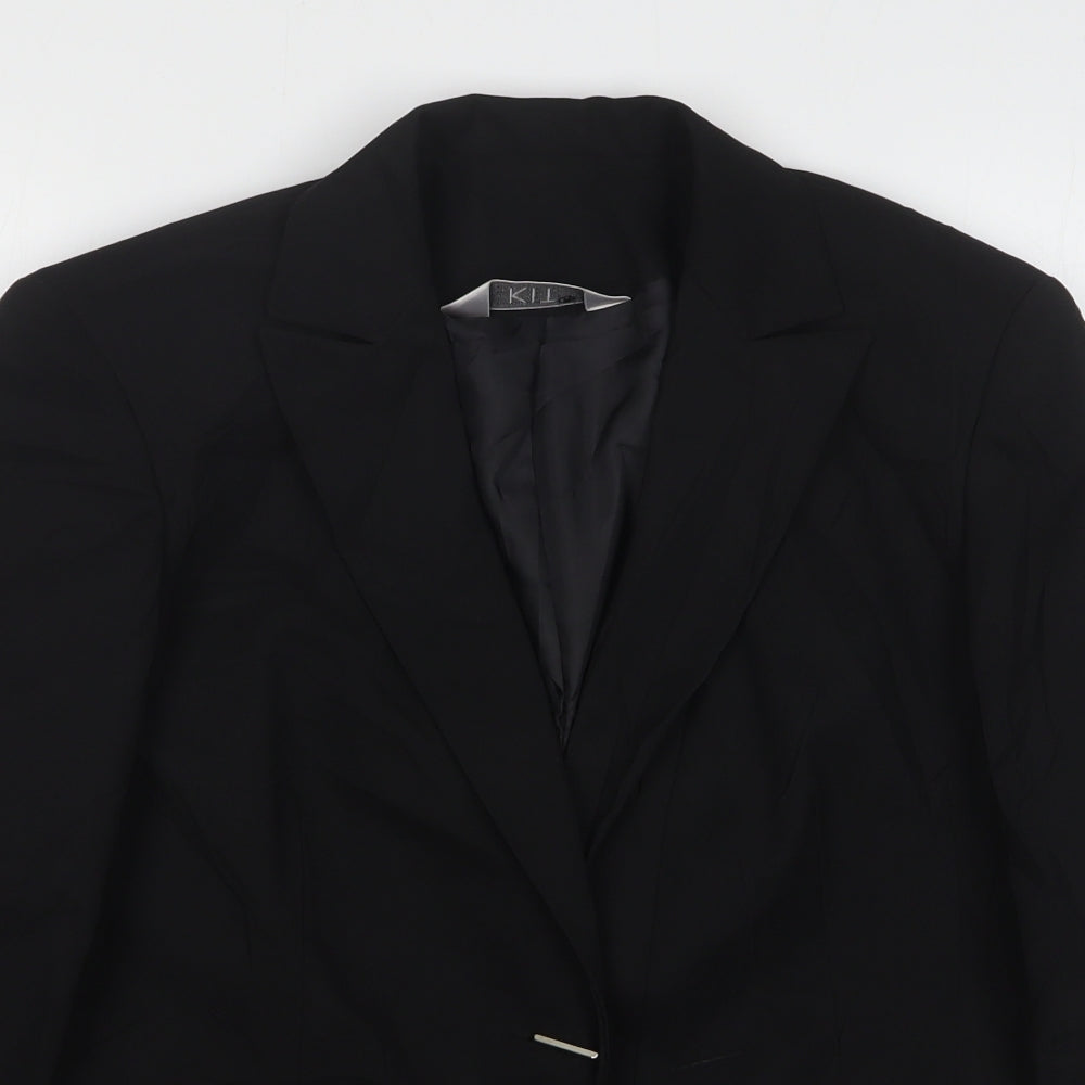 Kit Womens Black  Polyester Jacket Suit Jacket Size 12