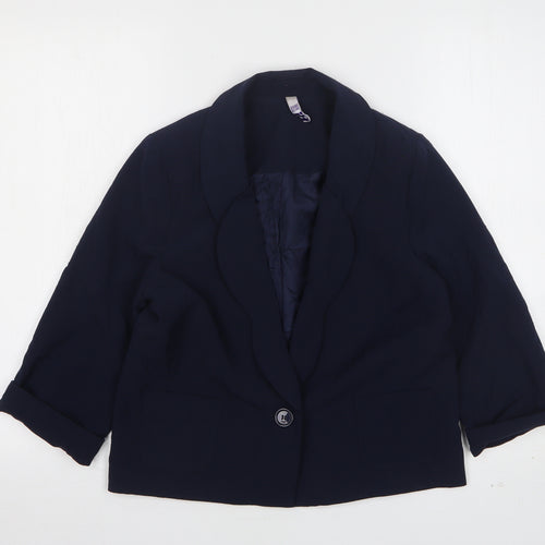 Henry Holland Womens Blue  Polyester Jacket Blazer Size 10