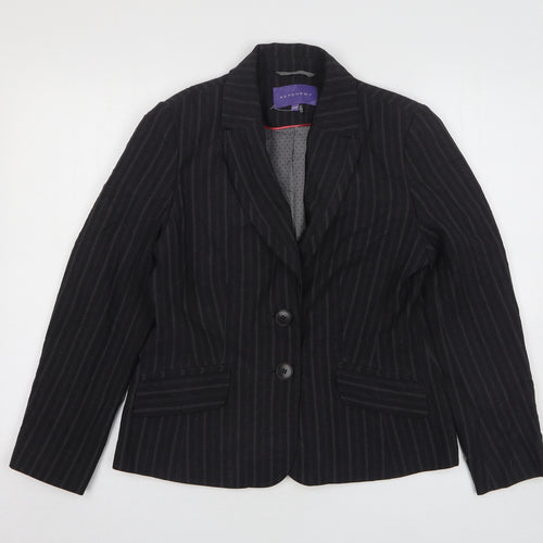 Autonomy  Womens Grey Striped Polyester Jacket Suit Jacket Size 12