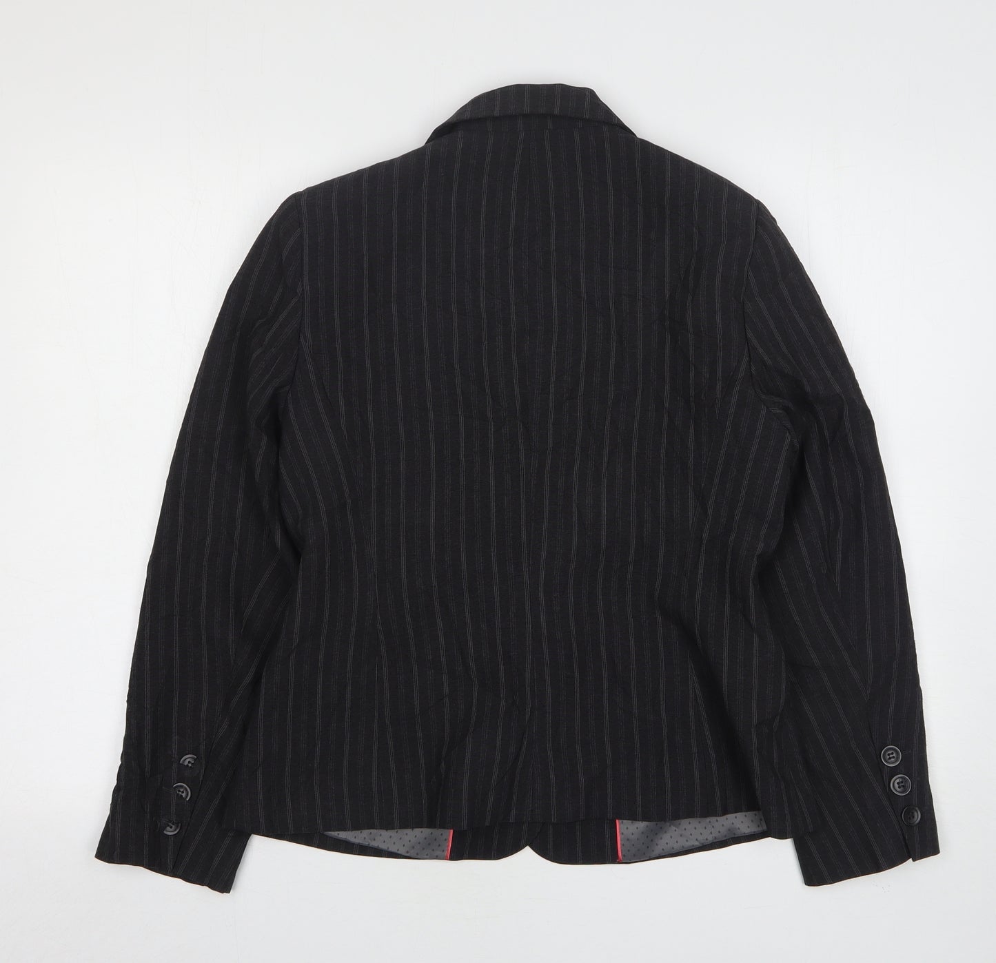 Autonomy  Womens Grey Striped Polyester Jacket Suit Jacket Size 12