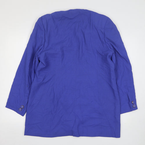Reldan Womens Blue  Polyester Jacket Blazer Size 18