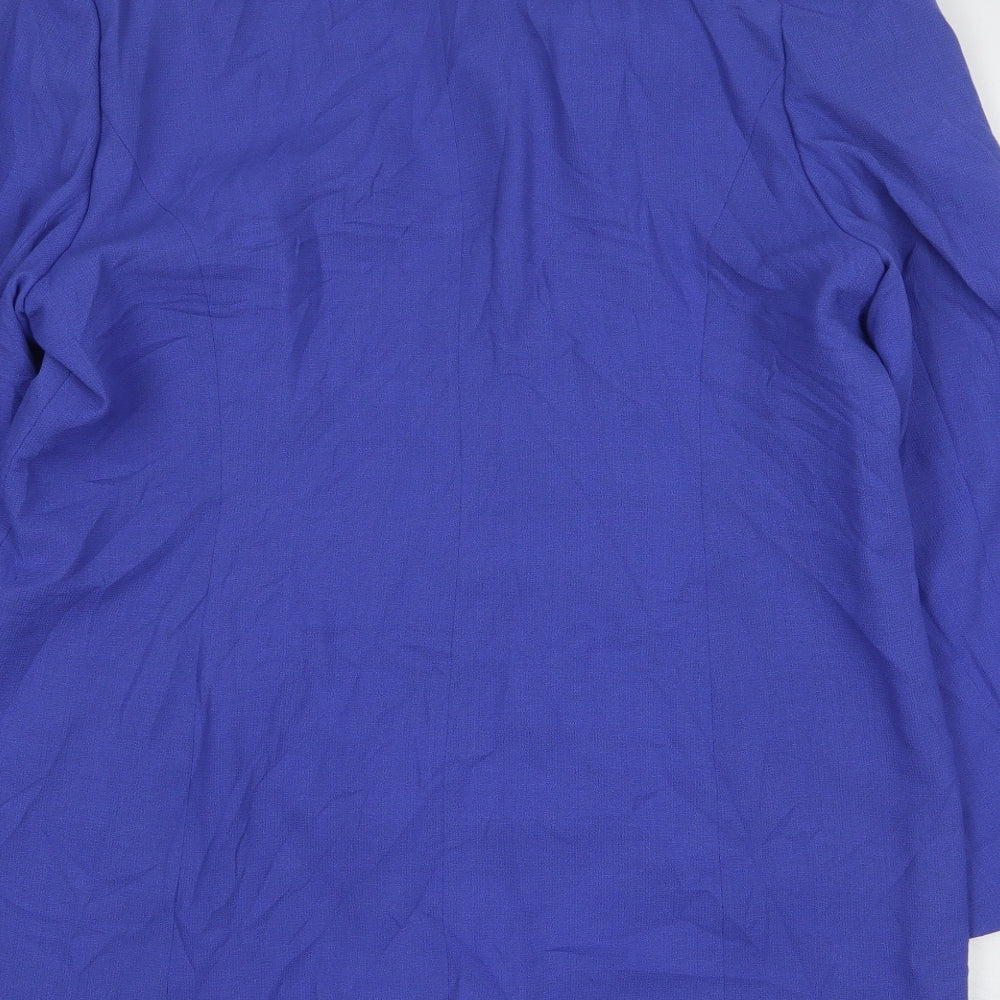 Reldan Womens Blue  Polyester Jacket Blazer Size 18